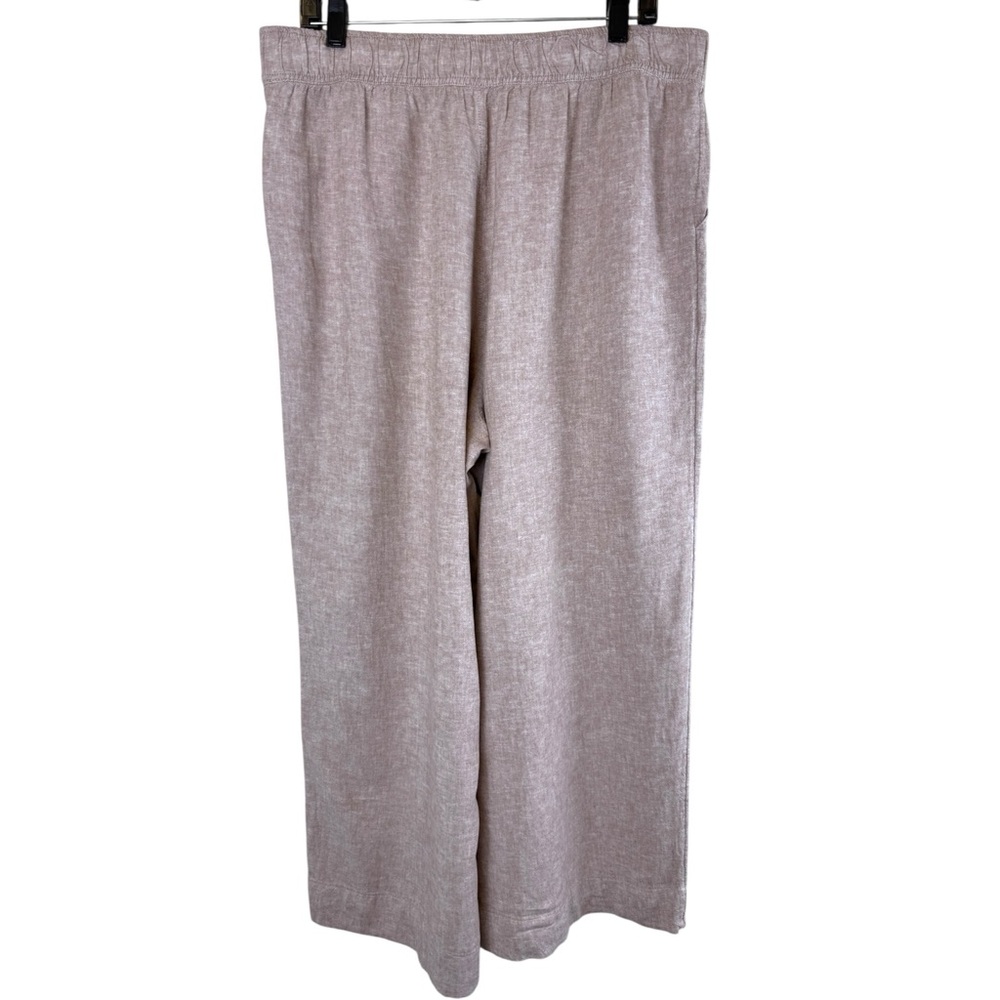Sigrid Olsen Warm Taupe Linen Blend Wide Leg Palazzo Pants Cropped Pull On XL πΏβ¨ - Picture 8 of 9
